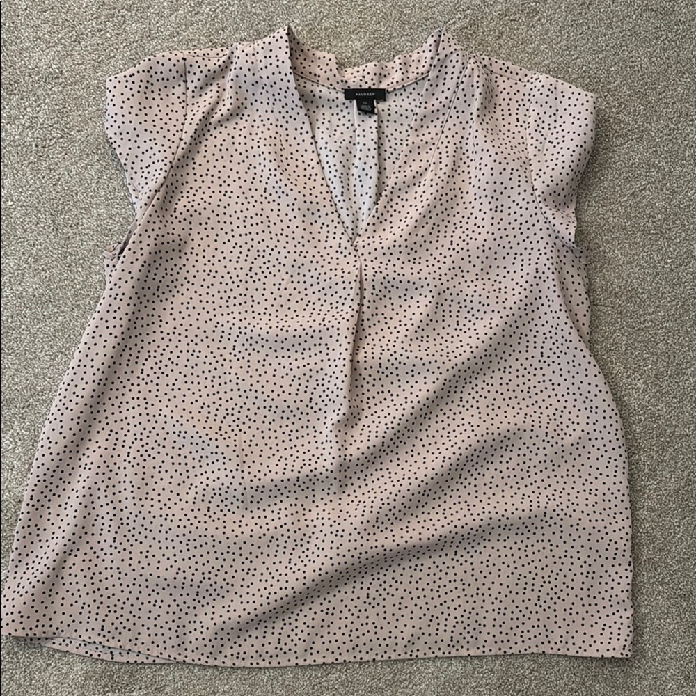 Halogen Cap Sleeve Polka Dot Top
